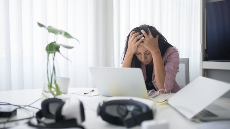 Stressed person at work